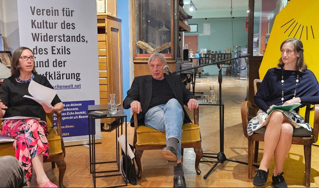 Stimmen über dem Schnee, 6 Mai 2026: Halyna Petrosanyak, Konstantin Kaiser, Oksana Stavrou (Bezirksmuseum Neubau). Foto: Hildegard Stöger